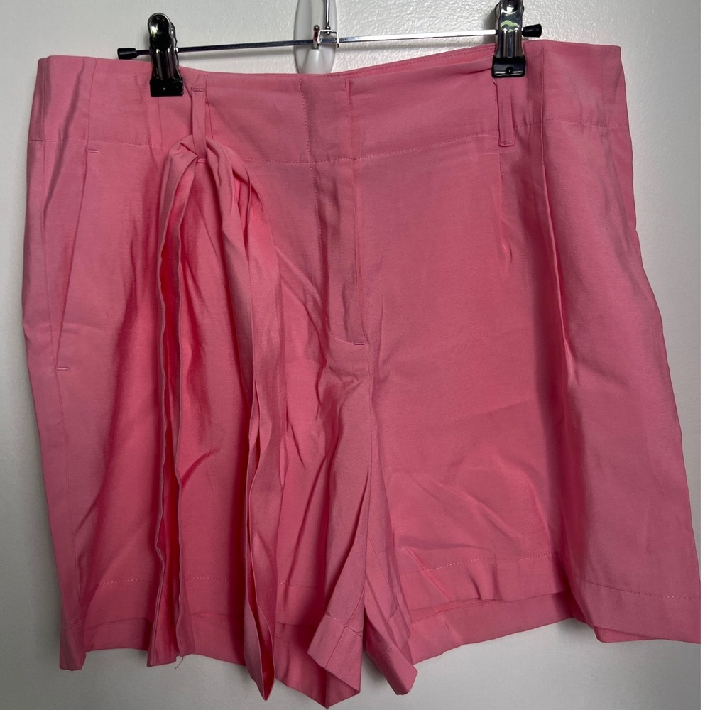 Ann Taylor Factory Pink Tie Waist Shorts Womens M NWT Barbiecore Summer Vacation